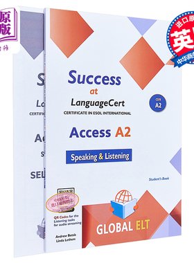 进口原版 *SＵＣcess at LanguageCert A2 成功国际语言认证考试少儿A2 ESOL SELT自学套装 含答案 7-12岁   GLOBAL ELT