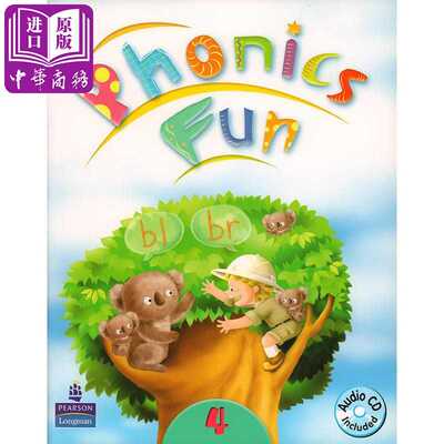 进口原版 *香港朗文少儿英语自然拼读 longman Phonics Fun 4级别学生书+CD   Longman