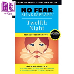 进口原版 Twelfth Shakespeare SparkNotes 英文原版 Sparknotes 豪华学生版 无惧莎士比亚系列 第十二夜 Night