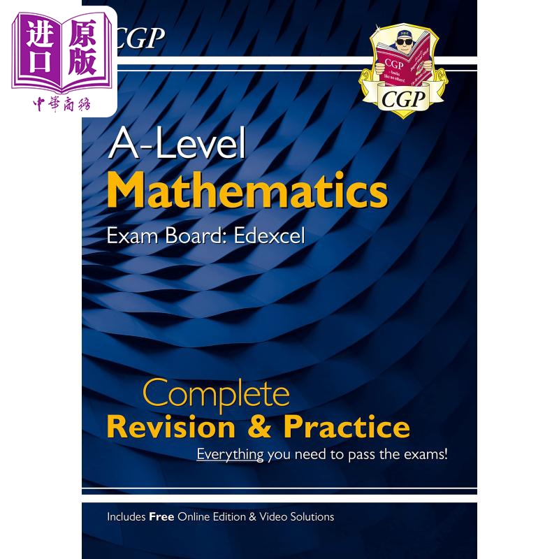 进口原版 *A-Level Maths Edexcel Complete Revision & Practice (with Online Edition & Video Solutions)   CGP