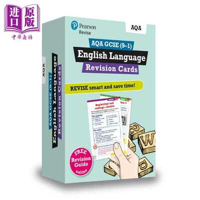 进口原版 *Pearson Revise 培生AQA GCSE英语语言复习卡片 含在线复习 English Language Revision Cards 2025 2026   Pearson