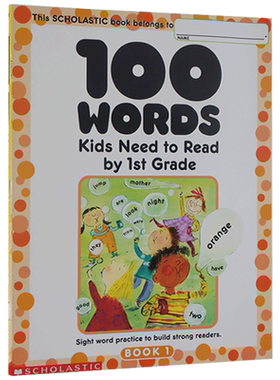 进口原版 正版 100 Words Kids Need to Read by 1st Grade 学乐美国小学一年级应掌握的100词汇 英文原版 sight word练习册词