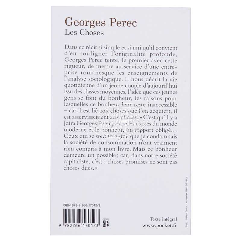 进口原版 *乔治 佩雷克 物品 1965年雷诺多文学奖 法文原版 Les choses Georges Perec 人生拼图版作者   Pocket France