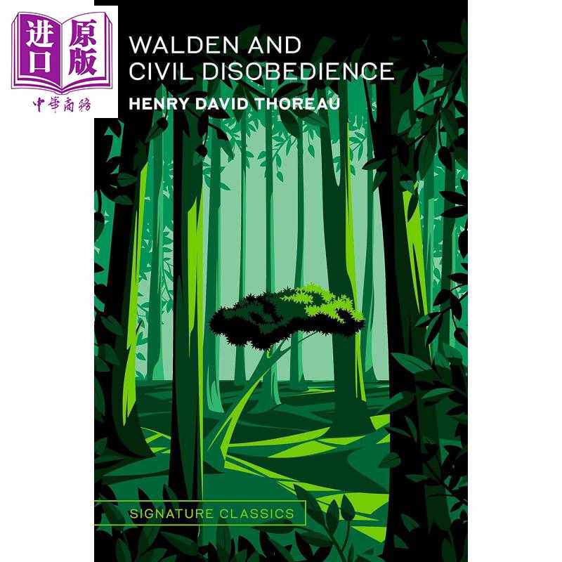 进口原版 *瓦尔登湖 非暴力抵制 Signature经典系列 Walden and Civil Disobedience 英文原版 Henry David Thoreau   Union Squar