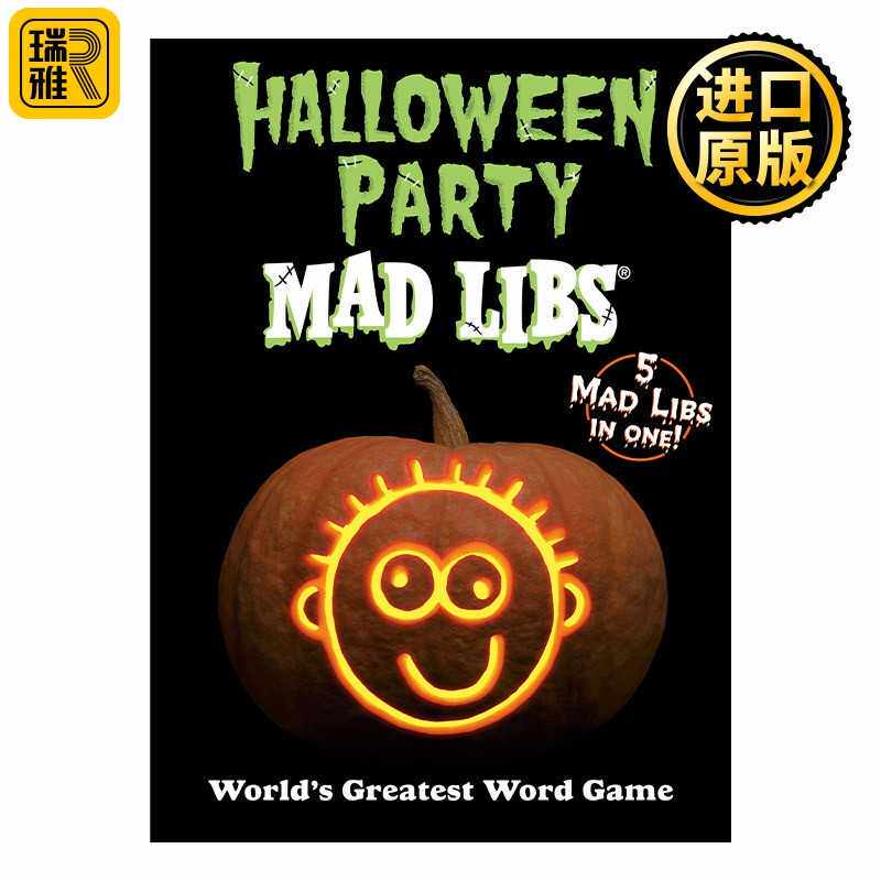 进口原版 Halloween Party Mad Libs 万圣节派对 疯狂填词游戏 英文原版   Mad