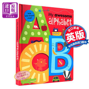 进口原版 *英文原版 My Awesome Alphabet Book ABC 儿童字母启蒙书 镂空异形书 纸板书 3D立体 字母书 认知启蒙英   Make Believe