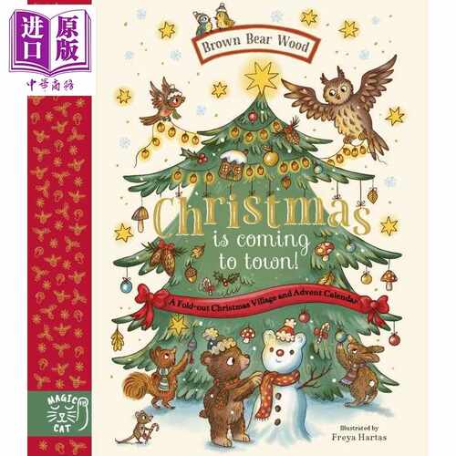 进口原版 *棕熊森林的倒数盲盒 Brown Bear Wood Christmas is Coming to Town 英文原版 儿童翻页绘本 翻翻书 进口   MCATP