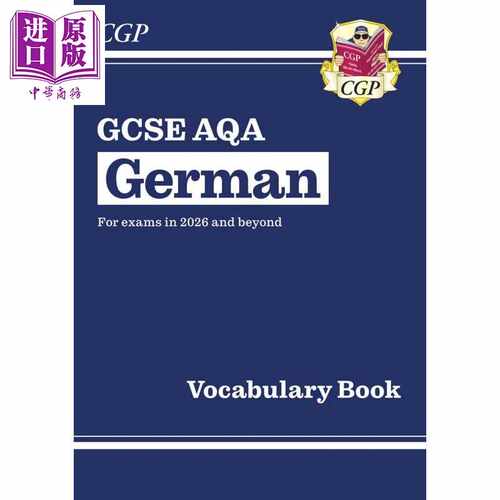 进口原版 *新版 GCSE 德语 AQA 词汇书 适用于2026年以后的考试 New GCSE German AQA Vocabulary Book for exams f   CGP