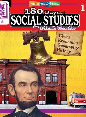 进口原版 *180 Days of Social Studies Grade 1 180天练习册社会学习系列 一年级 英文原版进口图书 小学教材教辅   Shell EdＵＣ