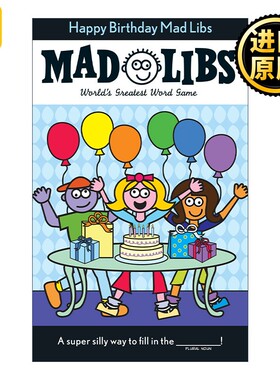 进口原版 Happy Birthday Mad Libs 生日快乐 疯狂填词游戏 英文原版   Mad