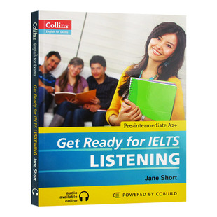 进口原版 Collins Get Ready for IELTS Listening 基础雅思听力 英文原版 柯林斯英语考试辅导书 备考雅思听力写作 全英文版进