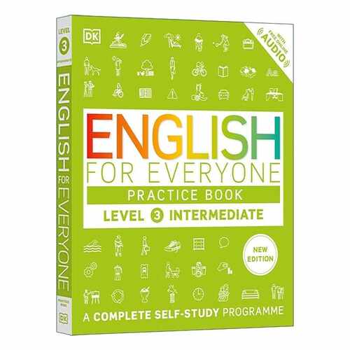 进口原版 英文原版 English for Everyone Practice Book Level 3 Intermediate DK新视觉人人学英语3 中级教程练习册新版 带音
