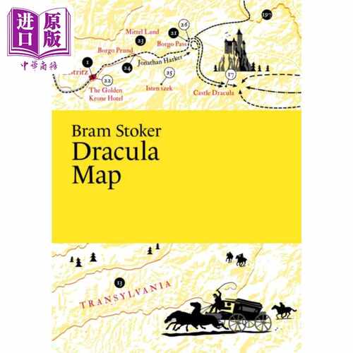 进口原版 *布拉姆斯托克 德古拉地图 Bram Stoker Dracula Map 英文原版 Martin Thelander 经典文学 经典名著   Paris Grafik