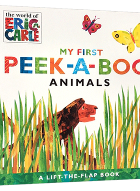 进口原版 My First Peek a Boo Animals艾瑞卡尔新作 英文原版 躲猫猫的动物书儿童英语启蒙纸板翻翻书The World of Eric Carle