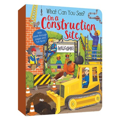 进口原版 英文原版 What Can You See? On a ConstrＵＣtion Site 施工现场你能看到什么 启蒙认知绘本 纸板书 英文版 Kate Ware