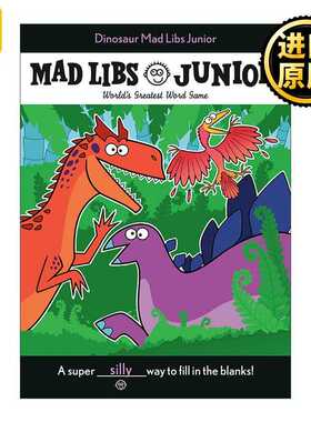 进口原版 Dinosaur Mad Libs Junior 恐龙 初级疯狂填词游戏 英文原版   Mad
