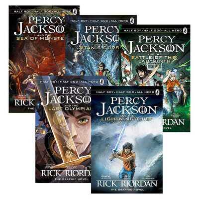 进口原版 英文原版 Percy Jackson The Graphic Novel 波西·杰克逊漫画版1-5册 全彩漫画小说 魔兽之海/最终之神 英文版 进口