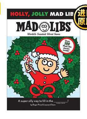 进口原版 Holly, Jolly Mad Libs 圣洁而欢乐的圣诞节 疯狂填词游戏 英文原版   Mad
