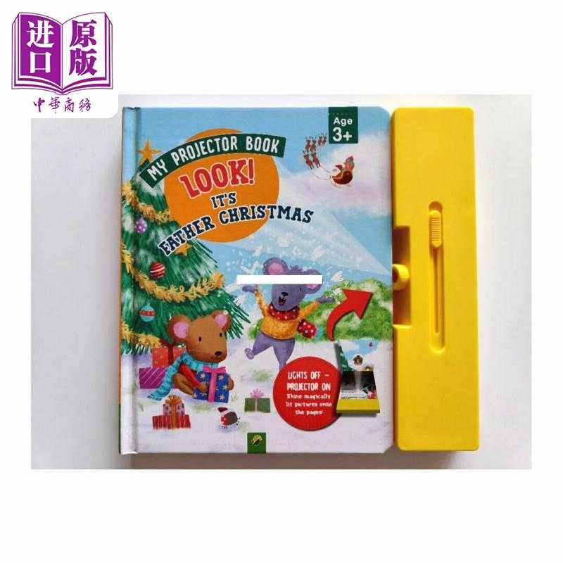 进口原版 *投影书 看 圣诞老人来了Projector Book Look Its Father Christmas 英文原版 儿童活动与玩具书 绘本故   SCHWAGER & S