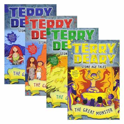 进口原版 Terry Deary's Historical Talesy Stone Age Tales 石器时代的故事4册 儿童章节桥梁小说 英文版 进口英语原版书籍
