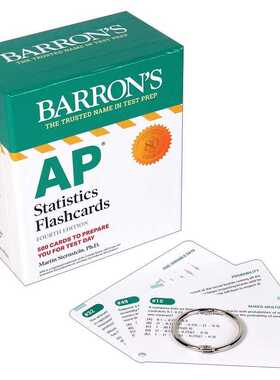 进口原版 AP Statistics Flashcards 巴朗AP统计学闪卡 第4版 带环扣 英文版 进口英语原版书籍 英文原版   Barrons
