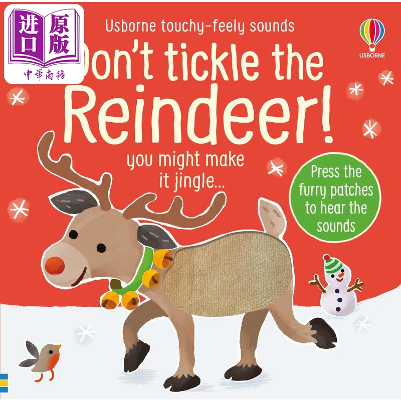 进口原版 *触摸发声书 圣诞驯鹿 Dont Tickle the Reindeer 英文原版 幼儿纸板书 亲子读物 儿童绘本 节日故事图画   Usborne Publ
