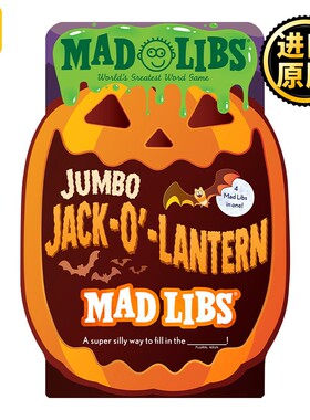 进口原版 Jumbo Jack-O'-Lantern Mad Libs 南瓜灯 疯狂填词游戏 英文原版   Mad