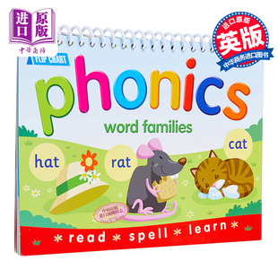 进口原版 *Flipover Phonics Short Vowels 里奥船长 cvc英语自然拼读卡片 phonics教材小学英文音标台历翻翻卡教具 Top That Pu