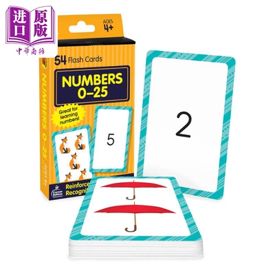 进口原版 *数字卡片 2-4岁幼儿 数字0-25抽认卡 学前和幼儿园认读技能 Carson Dellosa Number Flash Cards 美国Car   Carson Dell