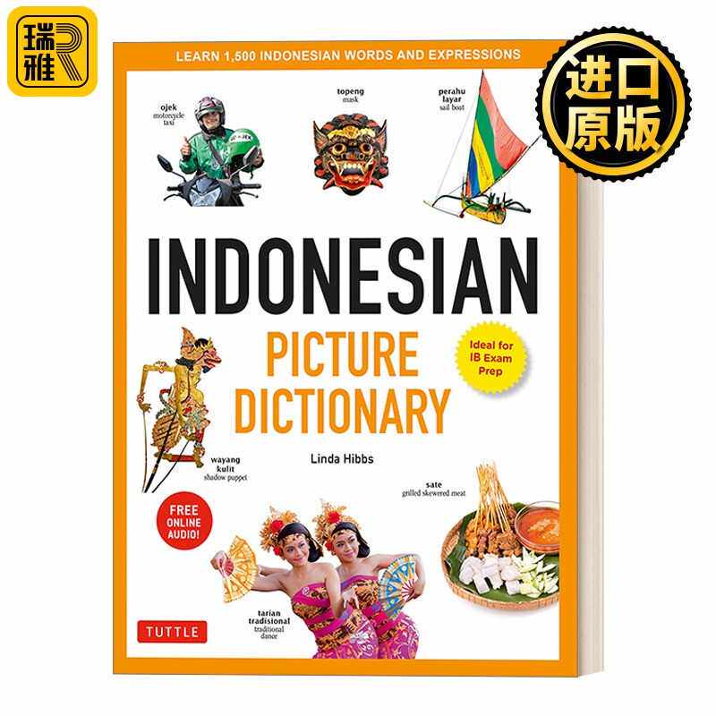 进口原版 英文原版 Indonesian Picture Dictionary 印度尼西亚语图片词典 学习1500个泰语单词和短语 精装 英文版 进口英语原