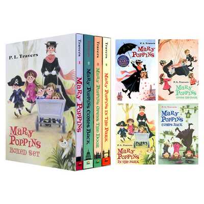 进口原版 瑞雅进口 随风而来的玛丽阿姨4册 Mary Poppins Boxed Set 经典儿童文学桥梁章节小说 欢乐满人间 英文版 进口英语书