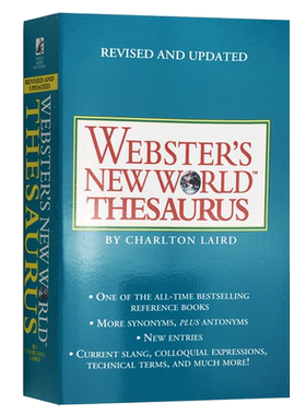 进口原版 韦氏新世界英语同义词词典 英文原版 Webster's New World Thesaurus美语字典 英语学习工具书 可搭英英韦氏字典 可搭