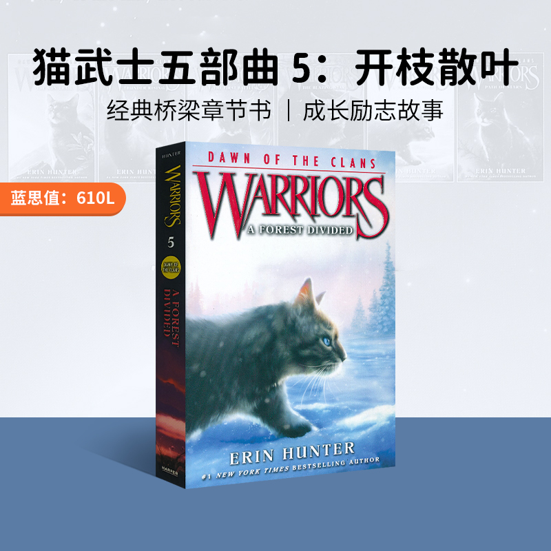 进口原版 猫武士第五部曲 5 开枝散叶A Forest Divided  Erin HarperCollins