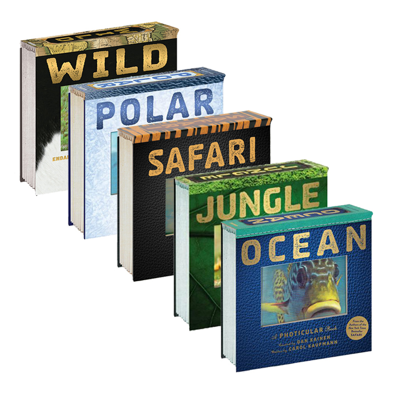 进口原版 *会动的3D图片书3册 草原 陆地 极地 英文原版 Outback Polar Safari 光与影视觉书 纽约时报畅销书 进口   Workman Publ