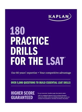 进口原版 180 Practice Drills for the LSAT Over 5000 questions to build essential LSAT skills超5000+ LSAT练习集题