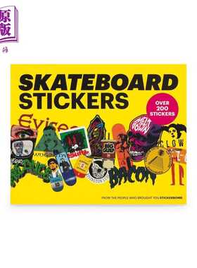 进口原版 *滑板贴纸书 含200张可撕贴纸 Skateboard Stickers 英文原版 Stickerbomb   Laurence King
