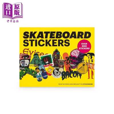 进口原版 *滑板贴纸书 含200张可撕贴纸 Skateboard Stickers 英文原版 Stickerbomb   Laurence King