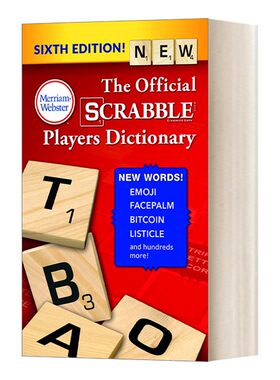 进口原版 The Official SCRABBLE Players Dictionary 韦氏官方英语拼字游戏玩家词典 第六版 英文版 进口英语原版书籍 英文原