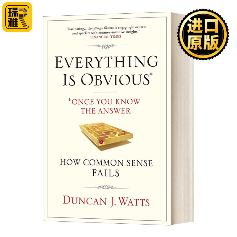 进口原版 英文原版 Everything is Obvious 反常识 邓肯·J.瓦茨 英文版 进口英语原版书籍   Atlantic