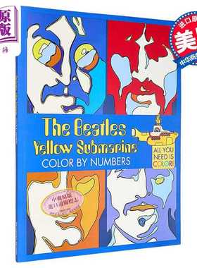 进口原版 *披头士黄色潜水艇数字填色 英文原版 The Beatles Yellow Submarine Color by Numbers 涂色益智游戏   Insight Edition