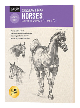 进口原版 Drawing: Horses: Learn to draw step by step绘画：马：一步步学习绘画 英文原版 英文版   Quarto