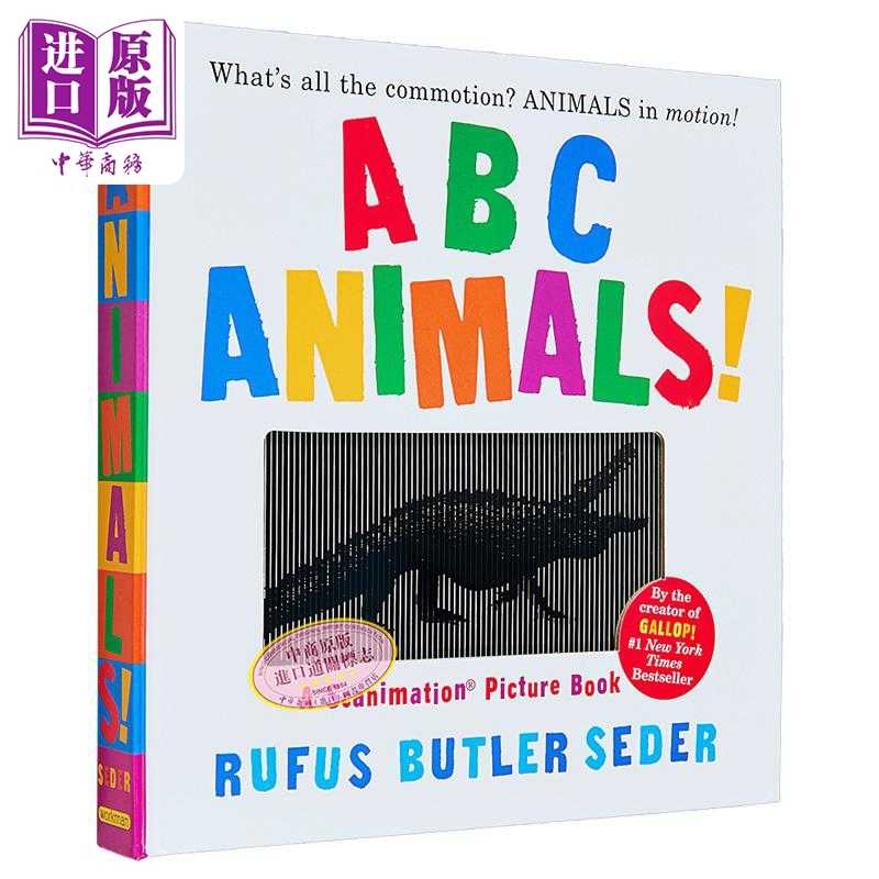 进口原版 *视觉书 动物ABC ABC Animals A Scanimation Picture Book 视觉动物动画书 英文原版 会动的书 趣味ABC认   Workman Pub