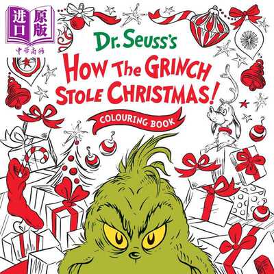 进口原版 *苏斯博士 涂色书 格林奇偷走圣诞节 Dr. Seuss How the Grinch Stole Christmas Colouring Book 英文原   Harper Colli