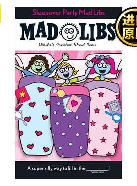 进口原版 Sleepover Party Mad Libs 过夜派对 疯狂填词游戏 英文原版   Mad