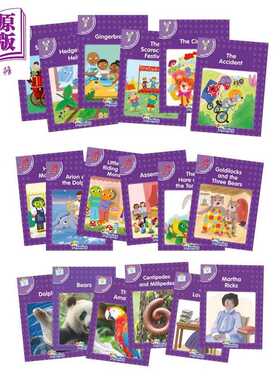 进口原版 *Jolly Phonics Purple Readers Complete Set Level 5 快乐自然拼读读物紫色等级18本套装 5级 英文原版   Jolly Learni