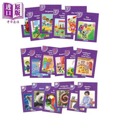 进口原版 *Jolly Phonics Purple Readers Complete Set Level 5 快乐自然拼读读物紫色等级18本套装 5级 英文原版   Jolly Learni