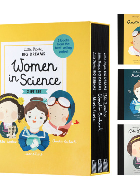 进口原版 小女孩大梦想 科学家3册盒装 Little People Big Dreams  Women in Science 英文原版 Ada Lovelace/Marie Curie/Amel