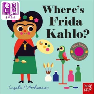 Nosy Where’s Frida 英文原版 动物及动物故事主题 儿童绘本 Kahlo 进口原版 Crow 纸板书 3到6岁 弗里达卡罗在哪里