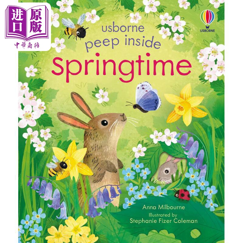进口原版 *偷偷看里面 春日Peep Inside Springtime英文原版 儿童春天绘本 自然知识图画纸板书翻翻书 亲子绘本 进   Usborne Publ
