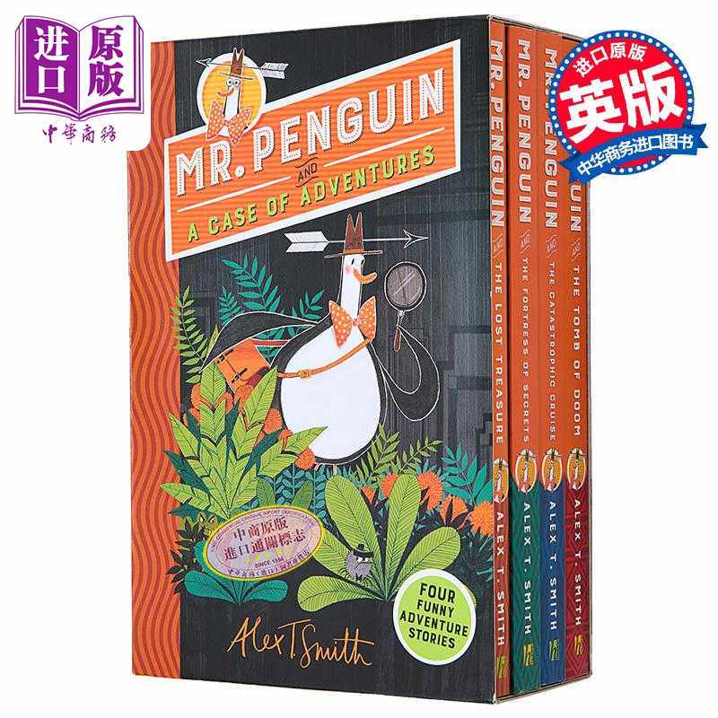 进口原版 *企鹅侦探1-4 Mr Penguin 4 Copy Slipcase 英文原版 儿童侦探推理小说故事 插图小说文学 悬疑探险 Alex    Hodder